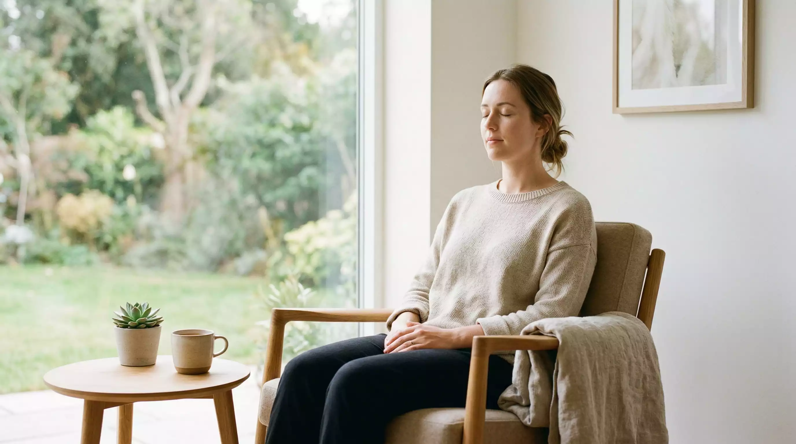Persona calma che mantiene controllo emotivo