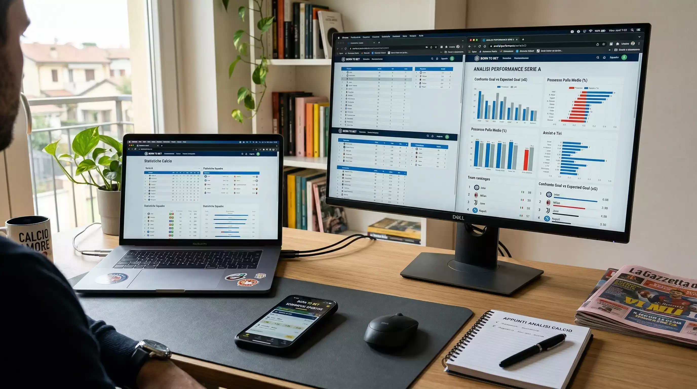 Computer con comparatore di quote e statistiche