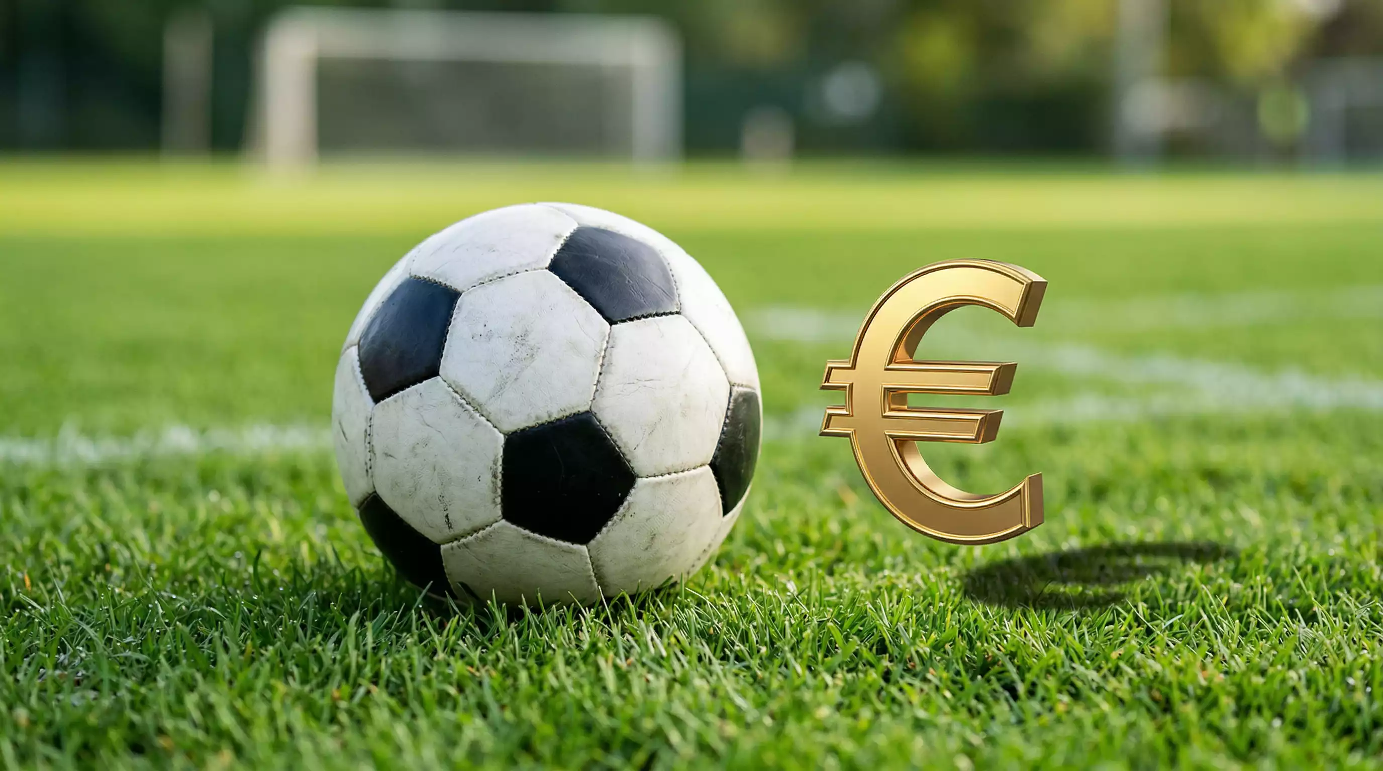 Pallone da calcio con simbolo euro che rappresenta bonus scommesse