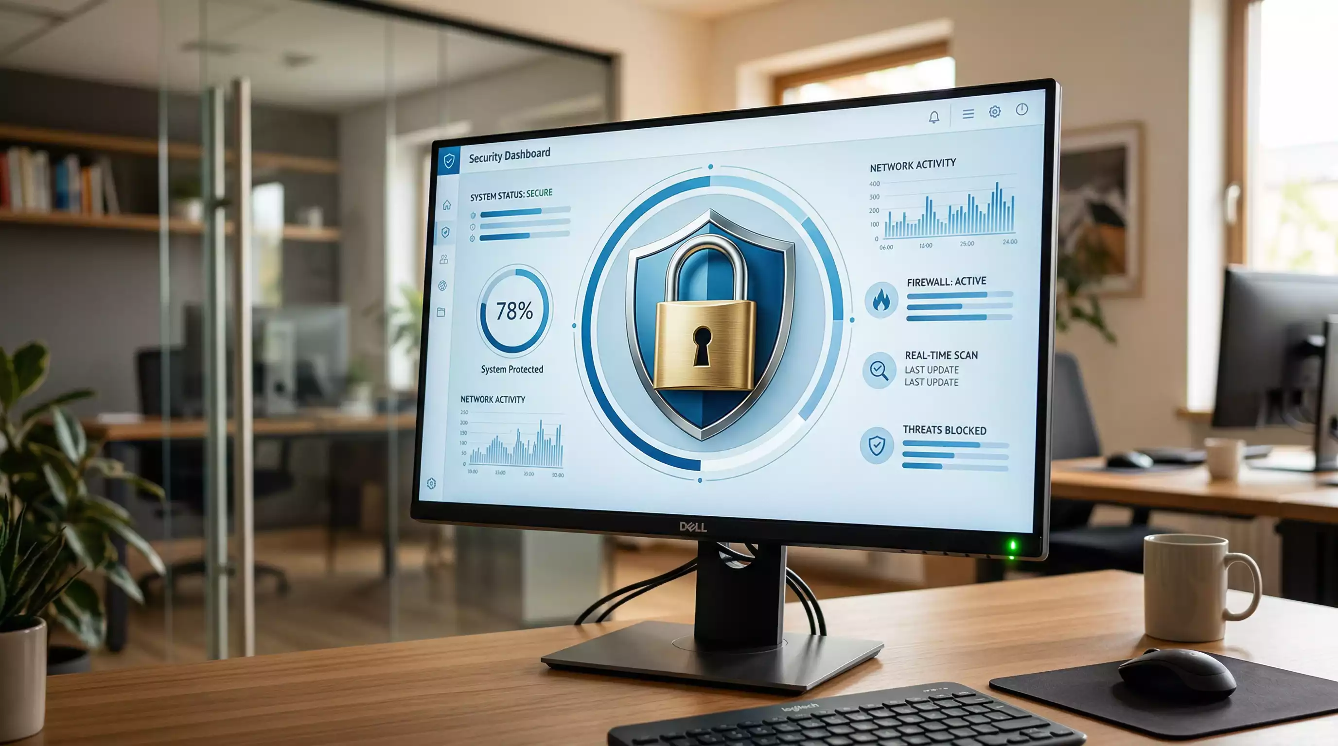 Icona lucchetto che protegge dati personali su schermo